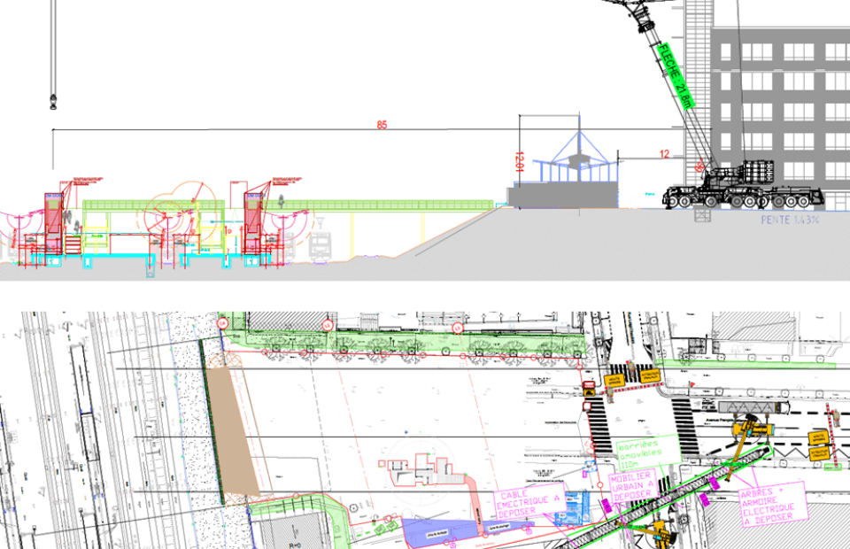 Plans pour la livraison d'escalier mécanique